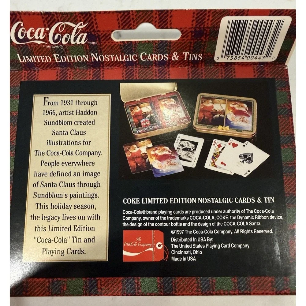 Coca Cola Nostalgia '49/'51 (Made in 1997) Playing Cards In Tin includes 2 decks